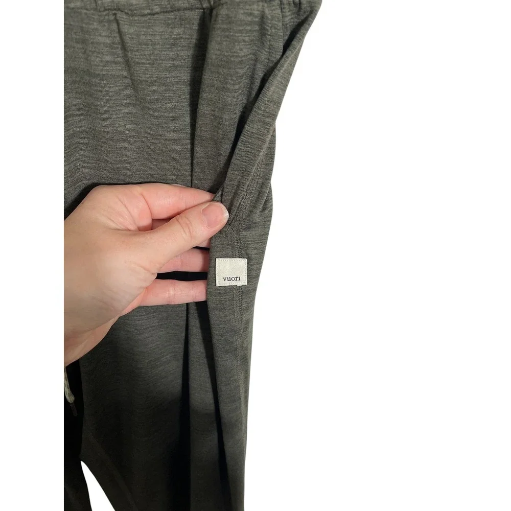 VUORI All Day Short Sleeve Jumpsuit in Heather Green VW424